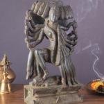 Pure Brass Mahakali Statue Idol with 10 Heads | 15" Tall | Handcrafted in India | Embodiment of Strength, Protection & Divine Energy | Powerful Spiritual Presence